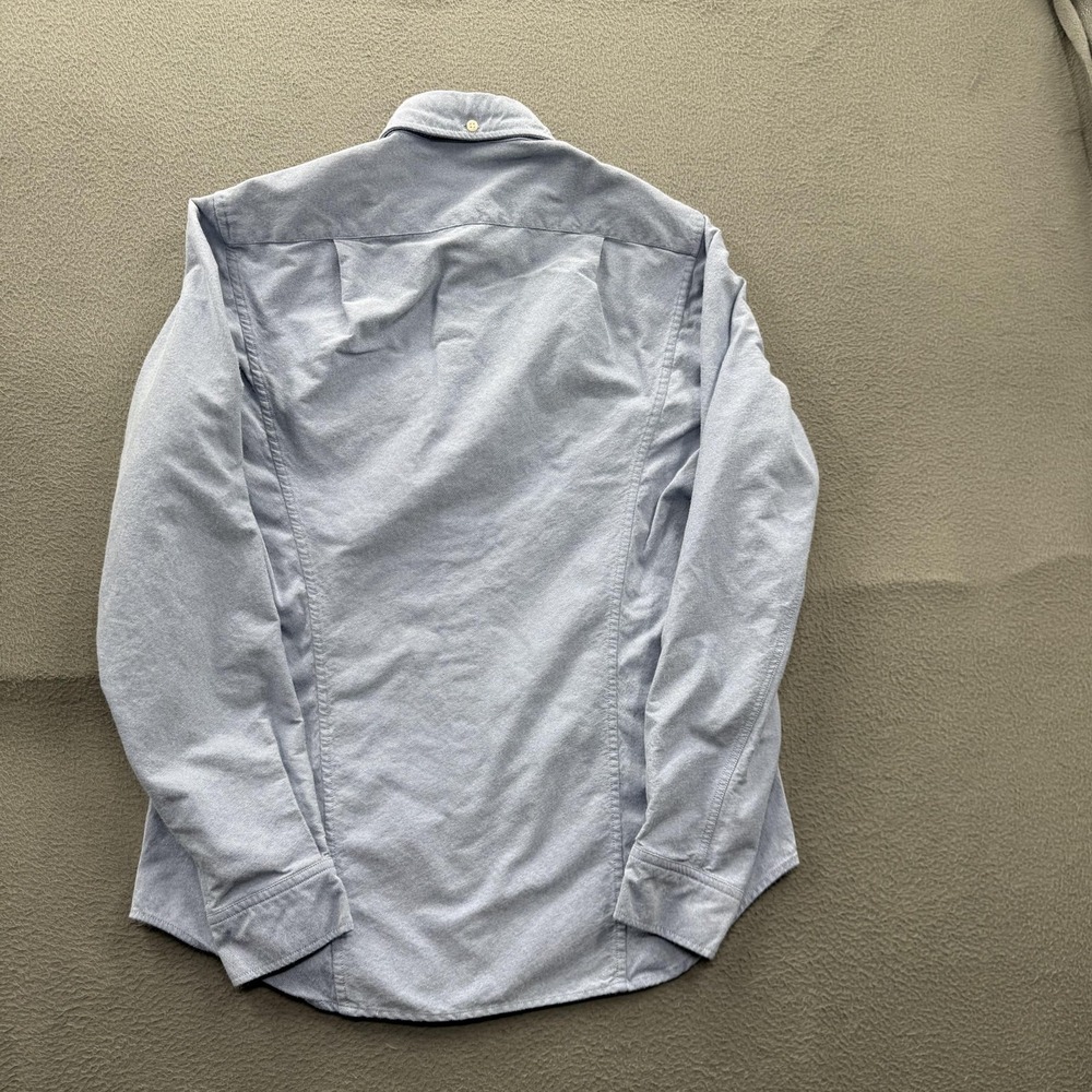 Outlier Shirt Mens XS Blue Solid Long Sleeve Button Up Casual Woven Cotton Nylon - Picture 2 of 10